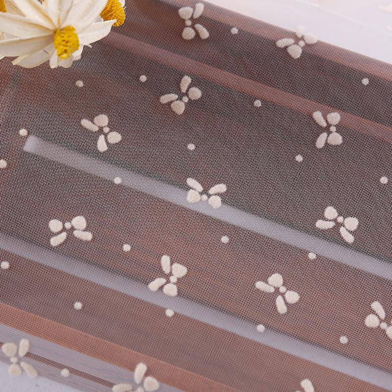 0.5/1 Yard Bow Knitted Flocked Mesh Fabric For Summer Dresses Fairy Children's Clothing Wedding Decorations Handmade DIY Fabric