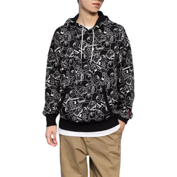 Puma КЛУБ АОП ФЗ Куртки Мужские Черные С капюшоном Умеренные Другие 533201-51