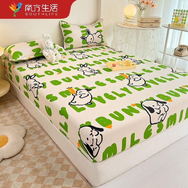 Простыня на резинке из стираного хлопка, цельное чистое покрывало, чехол для матраса Simmons, наволочка 2 шт., 3 шт.