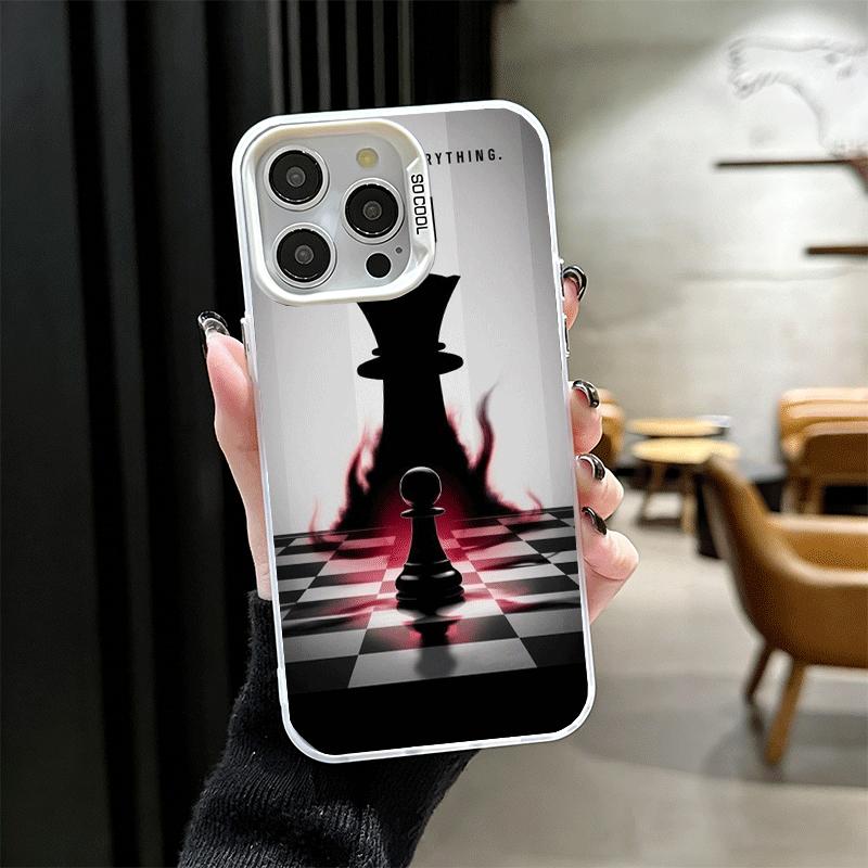 Ударопрочный чехол для телефона с изображением игры в шахматы для iPhone 17 Air 16 16E 15 Pro Max 14 Plus 13 Mini 12 Задняя крышка Противоударный Fundas