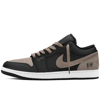 Air Jordan 1 Low Винтажные Баскетбольные Кроссовки Мужские Черный Коричневый 553558-153(Команда1439-)