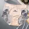 Large Size for Weight 100kg Women's Floral Panties High Waist Transparent Icesilk Briefs Summer Ladies Underpants Mesh Boyshorts