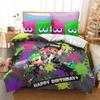 3D Printed Game Splatoons Comfortable Duvet Quilt Cover Pillowcase Bedding Set Children Bedroom Decoration Home Textile