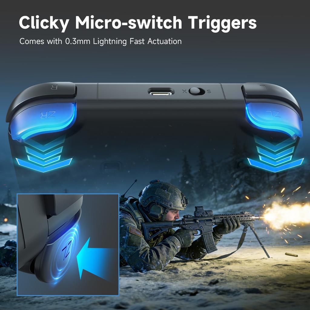 AceGamer Карманный игровой контроллер Портативный Hall-джойстики Bluetooth-геймпад 1000 Гц для Switch/Switch2/Android/iOS/PC/Steamdeck