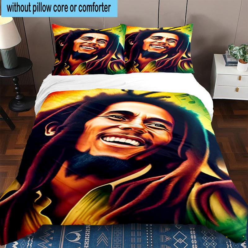 Bob music Vibrant Art 3pcs Bedding,Including 1pc Duvet Cover And 2pcs Pillowcases Perfect for Christmas,Ideal for Bedroom, Dormitory
