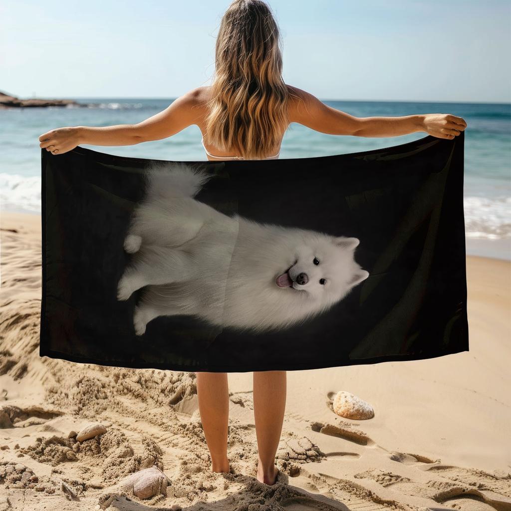 1pc dog Print towel Sports Quick-Drying Super Absorbent Camping Towel Super Soft Lightweight Gym Swimming Yoga Beach Towel