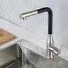 304 Stainless Steel Kitchen Sink Faucet Universal Rotary Wash Basin Tap Pull Out Hot And Cold Faucet Nickel/Black