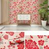 Self Adhesive Red Peony Wallpaper 1 Roll 17.7x393.7in Removable Peel and Stick for Kitchen Refrigerator Room Backgrounds Home Decor