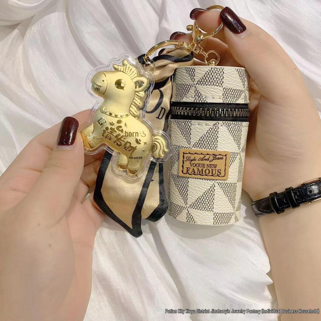 999 Чистое Золото Деньги Счастливый Красный Конверт Брелок для Ключей Автомобиля и Подвеска для Сумки Подарок