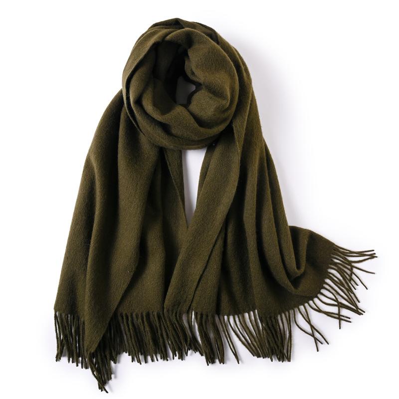 100 Pure Wool Scarves Women's Winter High-end Cashmere Oversized Shawl Gift