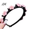 Elegant Hair Jewelry for Occasions Fashionable Flower/Fruit Headband with Clips Girls, Non Slip Accessory Thick Fashion Headbands Temperament and Thin