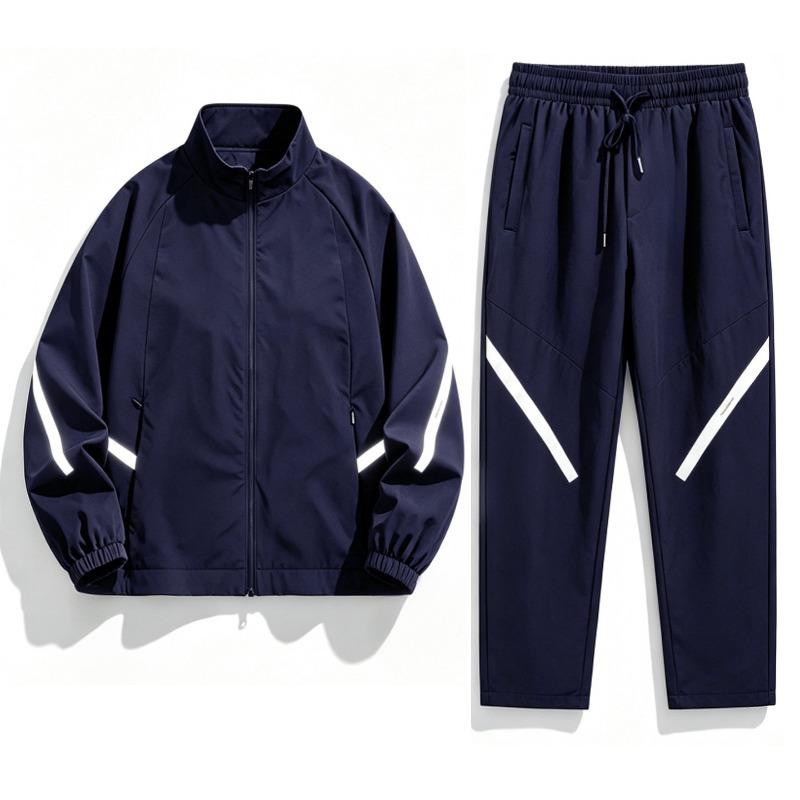 Men Jacket+Pants Set Spring Autumn Running Fitness Training Outdoor Casual Two-Piece Sets Jogging Tracksuits Casual Sportswear