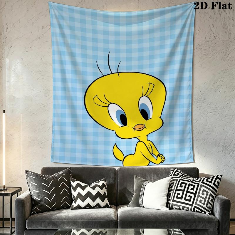 Tweety Bird Wall Tapestry Aesthetic Wall Hanging Printed Fabric Blanket Decorative Tapestries for Bedroom Living Room Home Decor