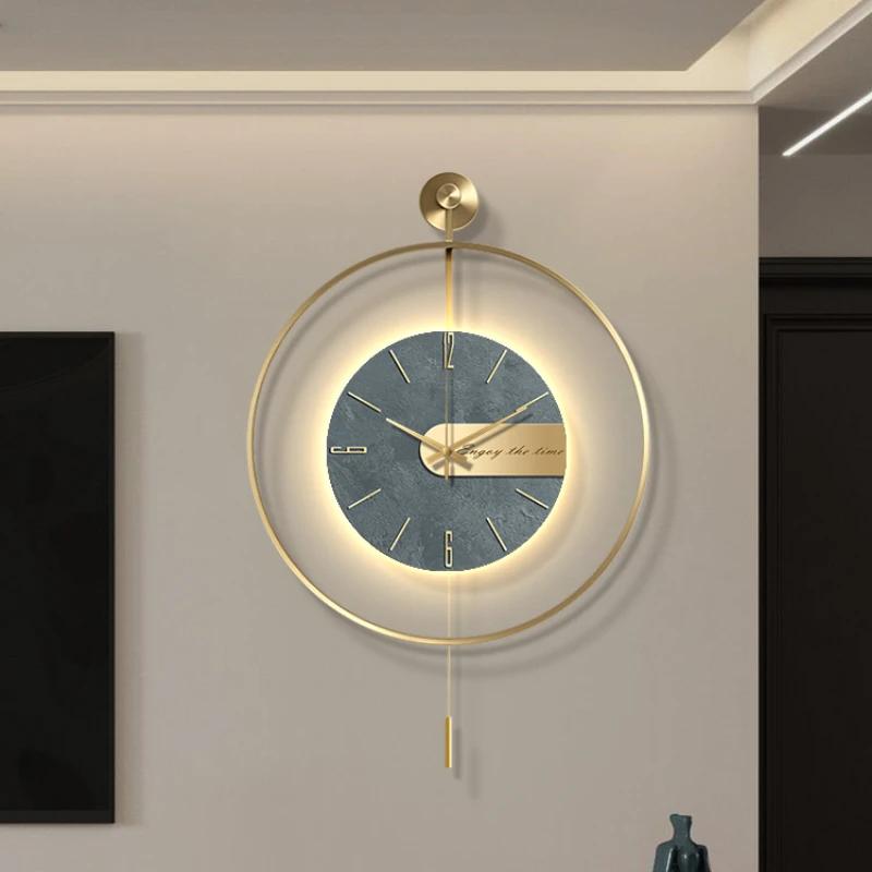 Simple Wall Clock Modern Design Art Clock Living Room Decoration Backlight Mute Wall Clock Home Decoration