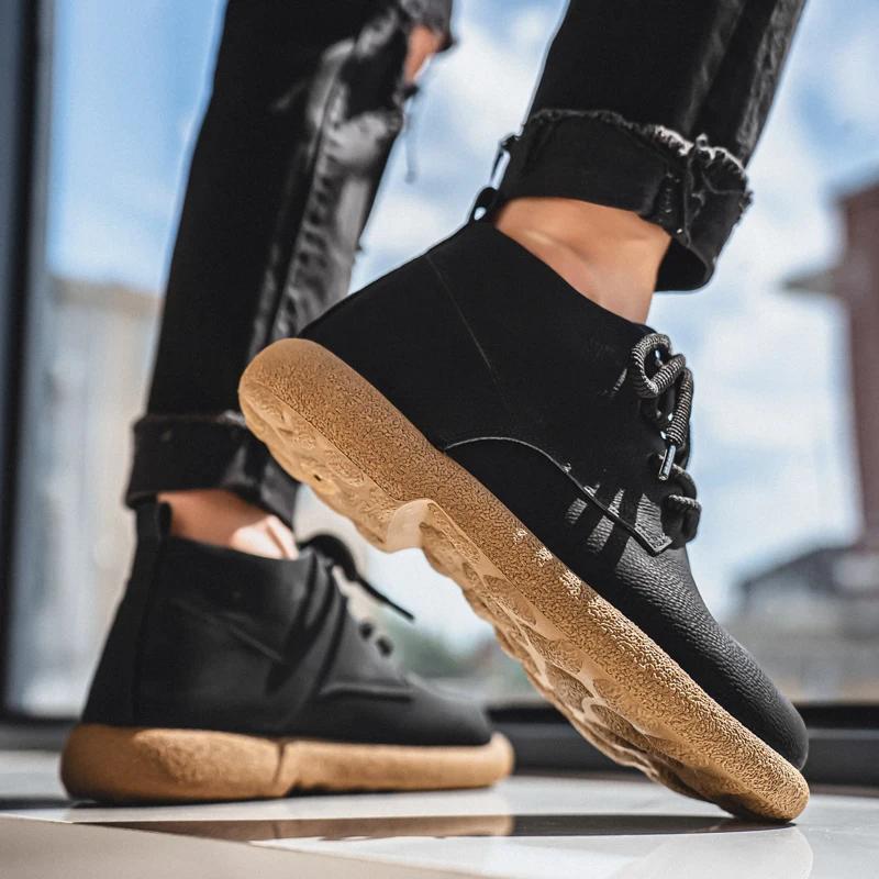 Мужская повседневная обувь Удобная Ретро Мужская кожаная повседневная обувь Мужская модная ретро обувь на плоской подошве для мужчин