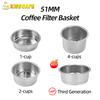 51MM Coffee Filter Basket Replacement Stainless Steel For Delonghi Bottomless Portafilter Espresso Good Accessories Barista Tool