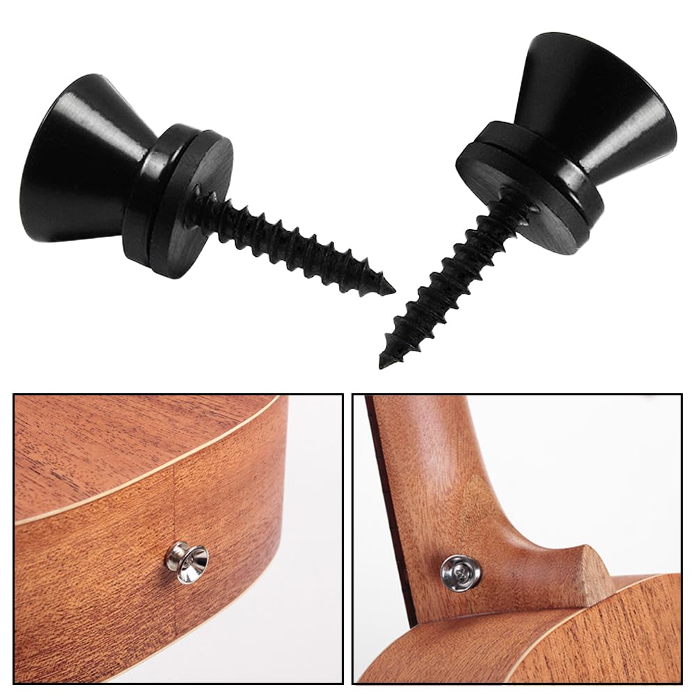 LIANHATA Набор из 6 ремешков с винтами и 2 в 3 металлических пуговицах для электрогитары, аккордовых палочек, бас-гитарных накладок, цвета, бас, гитара,