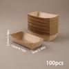 100pcs Paper Food Trays Disposable Paper Food Boat Kraft Food Serving Boats Food Holder Trays for Snacks French Fries Nachos Hot Dog Tacos BBQ Party