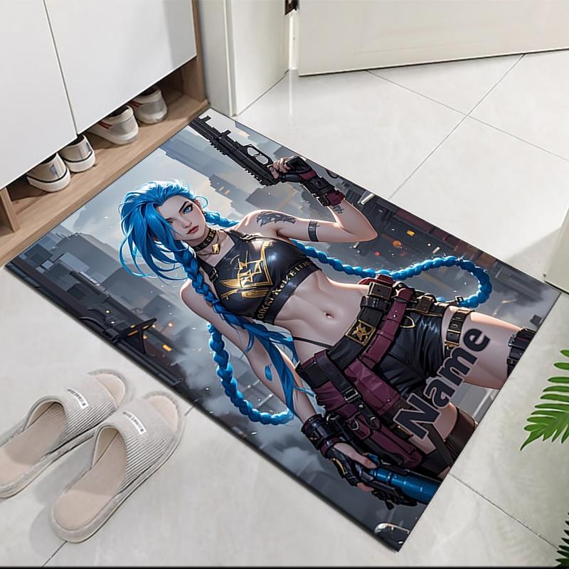 Custom Name Jinx Printed Carpet, for Office Chair Living Room Bedroom Kitchen Room Decor Gifts.