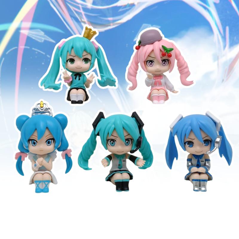 Adorable Q Version Hatsune Miku Figurine Pvc Anime Collectible Doll Set For Fans