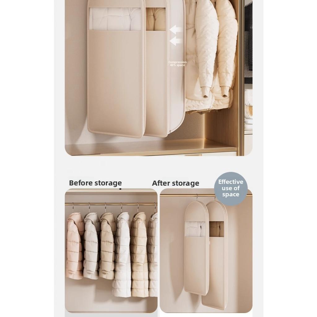 Новый Пуховик Компрессионный Пылезащитный Чехол Гардероб Одежда Пылезащитный Мешок - Подвесные Бытовые Прозрачные Чехлы для Вешалок для Одежды, Органайзер для Хранения, Экономящий Место