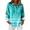 Women's Shirt Blouse Print Button Long Sleeve Casual Basic Shirt Collar Regular Top
