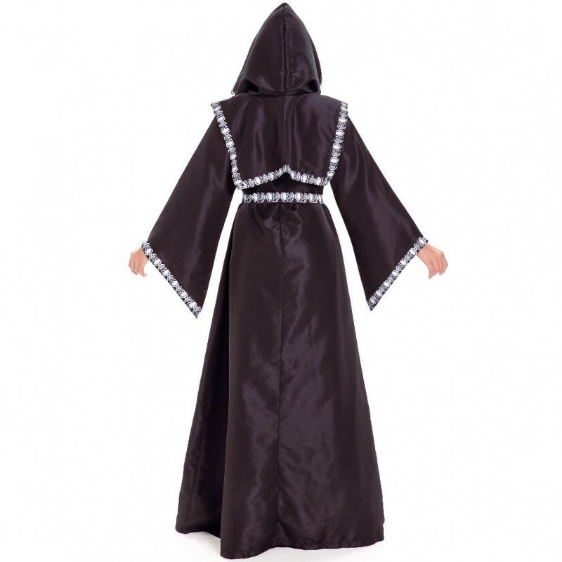 Ladies Cosplay Skull Cloak Reaper Witch Game Uniform, Halloween Costume