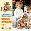 Yousheng Magnetic Gingerbread House Building Set for Kids DIY Holiday Cookie House Toy with Magnetic Tiles Winter Theme Magnet Building Blocks Kit