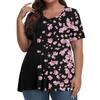 Womens Plus Size Tops Short  Shirts V Neck  Clothing 3D Prints Tops  T-Shirts