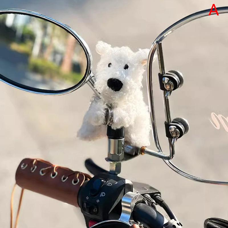 Plush Puppy Motorcycle Ornaments Dog Doll Magnetic Motorcycle Decoration Accessories Electric Moped Bicycle Detachable Pendant