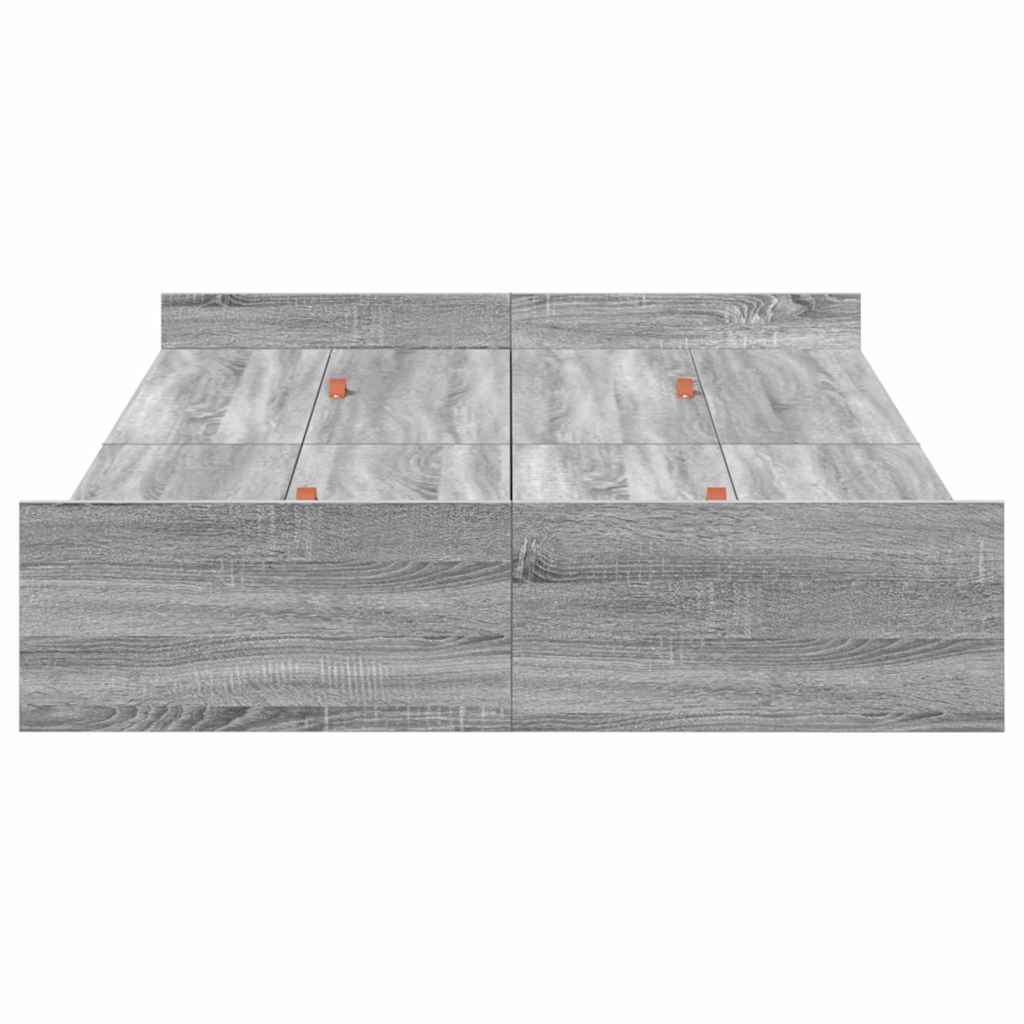 Storage Bed Frame Grey Sonoma 120 x 190 cm