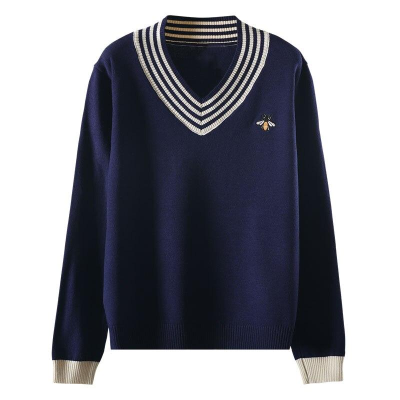 Женский свитер с вышивкой пчелы в европейском стиле на весну и осень C-019