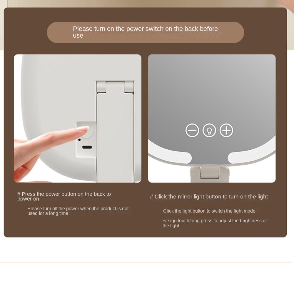 Foldable LED Makeup Mirror Adjustable Portable Cosmetic Mirrors Lighted Desktop Mirrors  Women