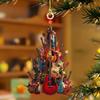 Guitar Christmas Tree Ornament 2D Acrylic Rockin' Around The Guitar Ornament Musical Instrument Hanging Decoration for Guitar Player Music Enthusiasts