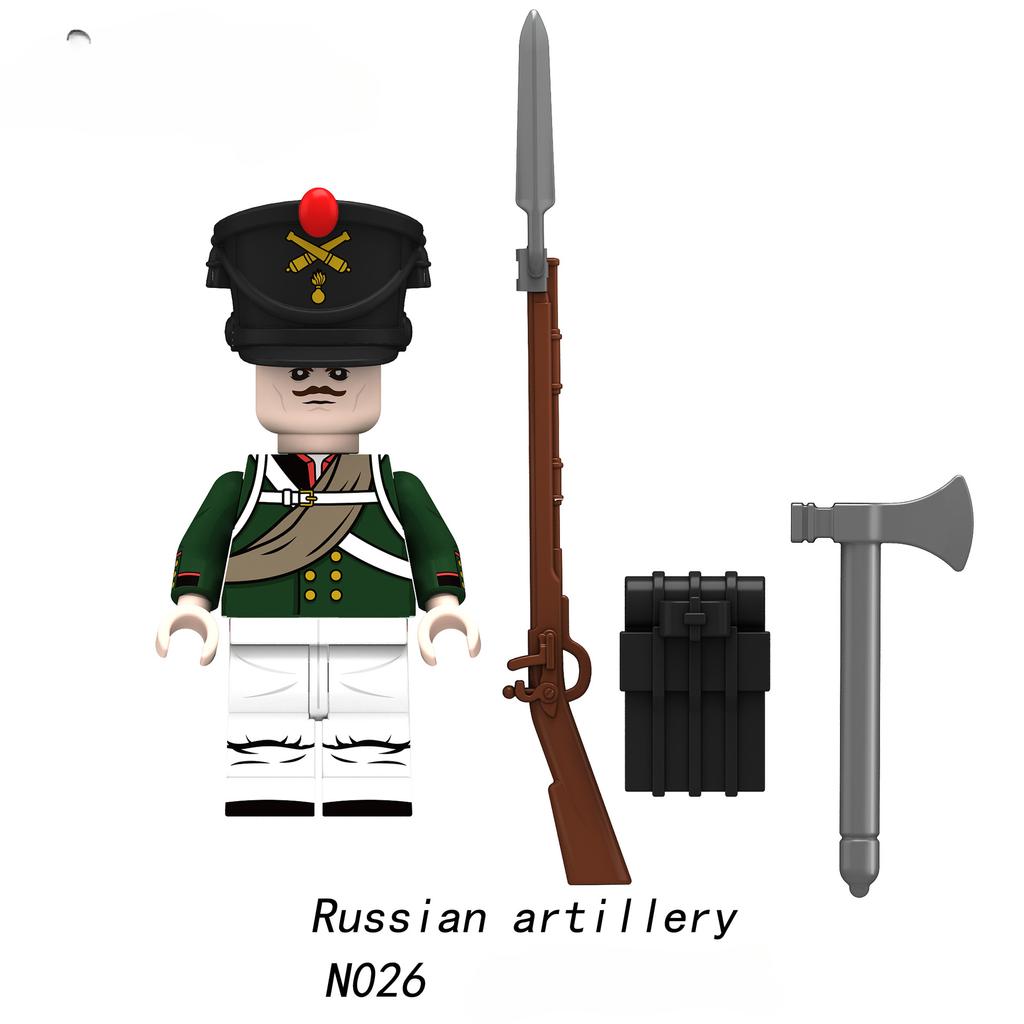 Наполеоновские войны, военные солдаты, строительные блоки, WW2, мини-фигурки, французские, британские, стрелковые винтовки, оружие, игрушки для детей