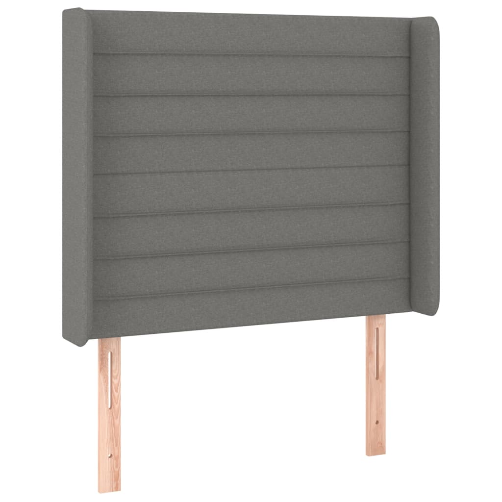 Vidaxl Zagłówek Do Łóżka Z Led, Ciemnoszary, 93X16X118/128 Cm, Tkanina