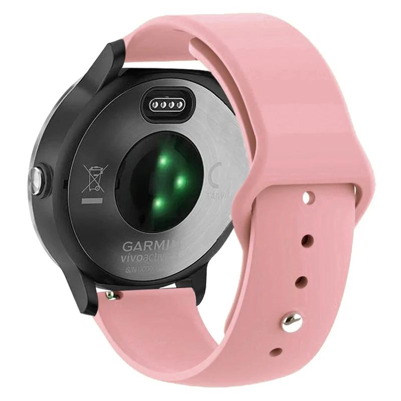 Силиконовый ремешок 20 мм 22 мм для Garmin Vivoactive 3 4, ремешок для часов Venu 2 SQ Forerunner 645, браслет Garmin Forerunner 245
