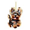 Car Mirror Cute Dog Hanging Lively Playful Yorkie Hanging Ornament for Women Girls Birthday Gifts