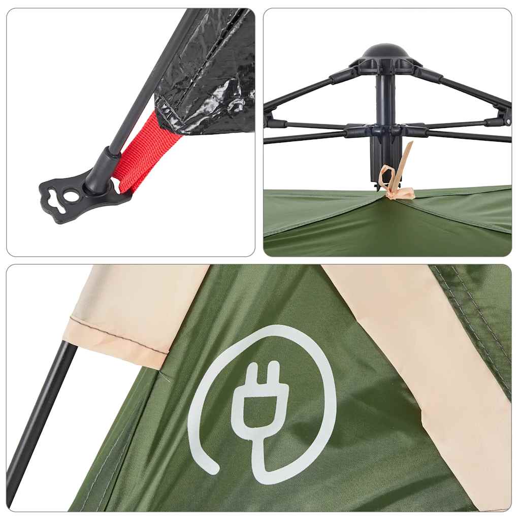 2 Person Camping Tent Green Quick Release