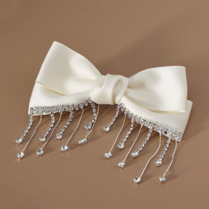 Новые заколки для волос с бантом и стразами, заколки-шипочки для женщин, весенние заколки для хвостиков, аксессуары для волос для девочек, блестящие головные уборы