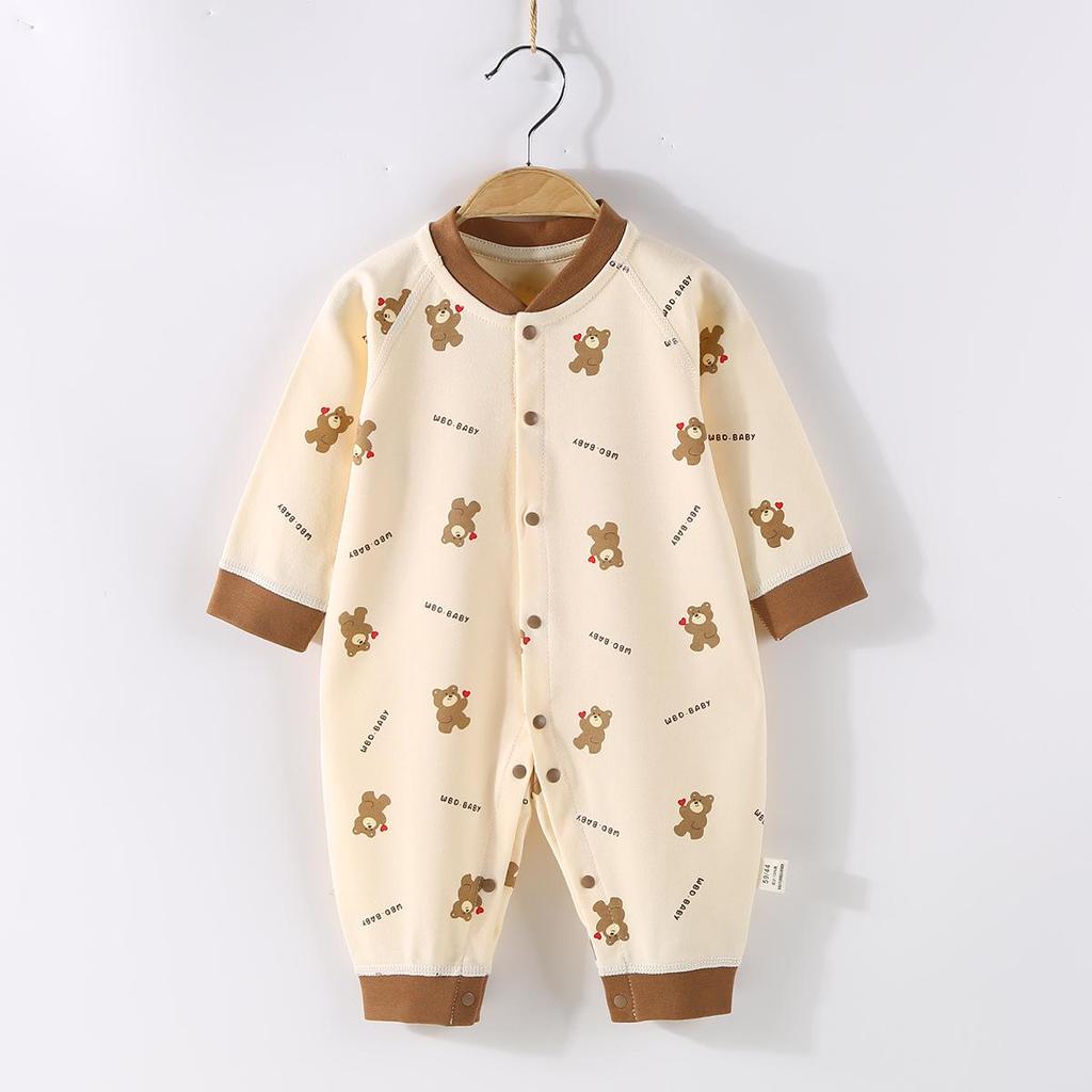 2025 New Pure Cotton Baby Jumpsuit for Spring, Autumn, and Winter - Newborn Toddler Inner Wear