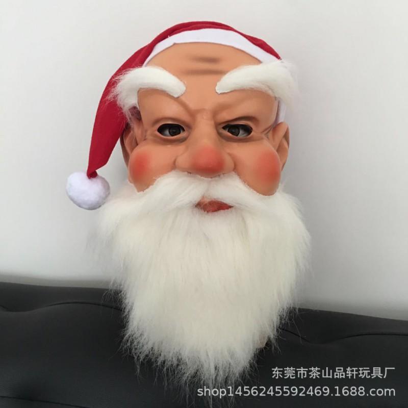 Santa Claus Mask Latex Costume Halloween Christmas Party Kids Performance