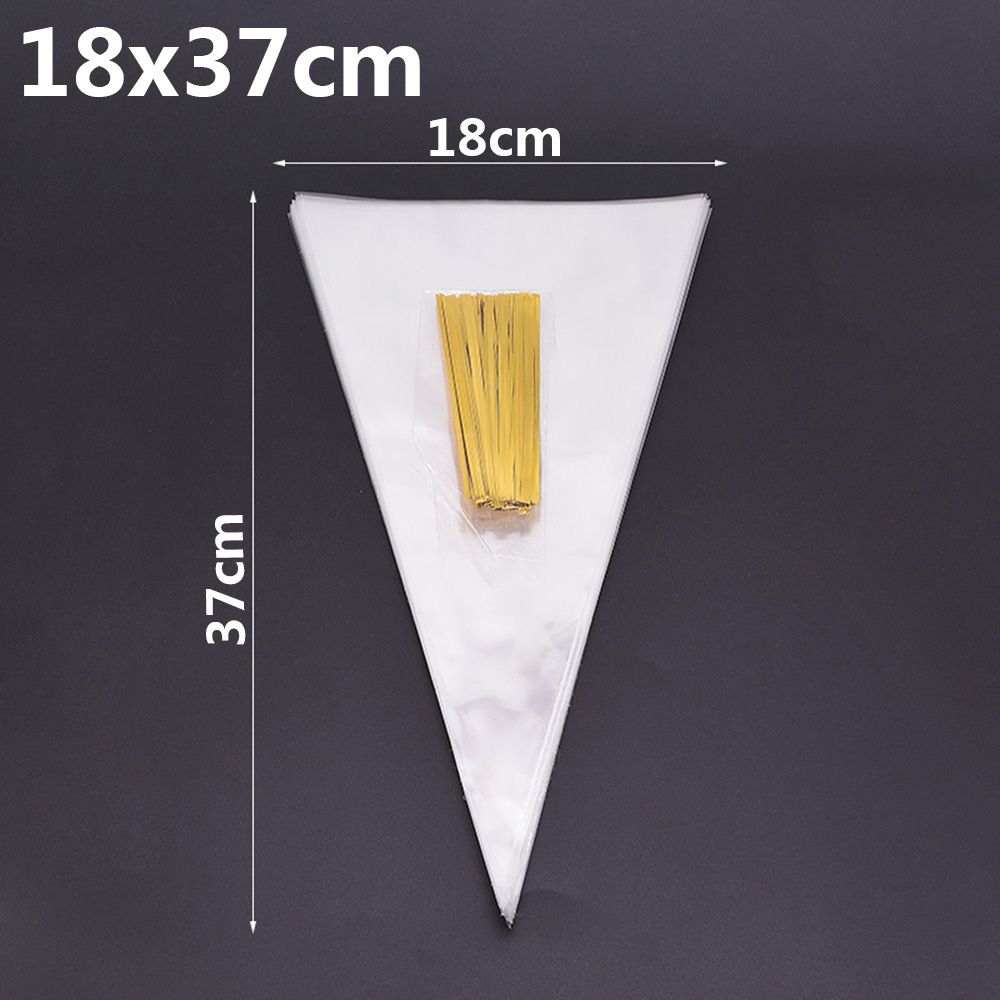 Wedding Supplies Jewelry  Plastic Candy Bag Snack Pocket Seal Cone Pouch Transparent Package