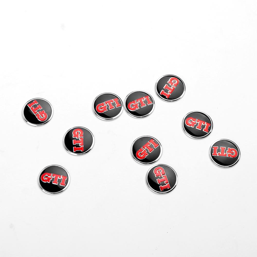 For VW Jetta Golf Beetle EOS R32 MK4 golf 6 motion Accessories 10Pcs 3D Car Badge Emblem Sticker Car Control Key Logo Valve Cap