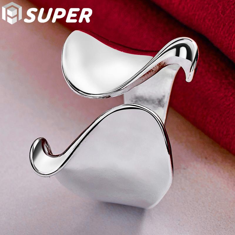 Ювелирные изделия из стерлингового серебра 925 пробы с изогнутой гладкой поверхностью