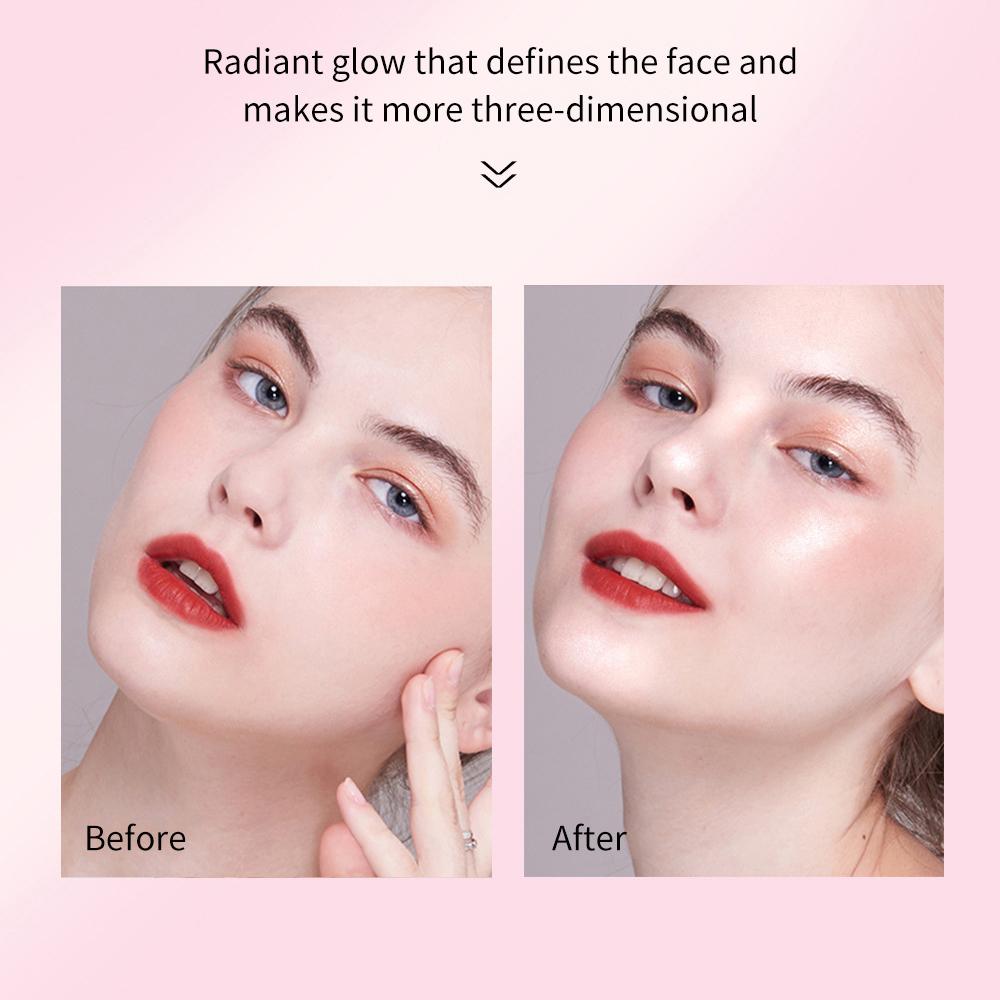 QIBEST Highlighting Powder Contouring Mashed Potatoes Natural Nude Makeup Glitter Brightening