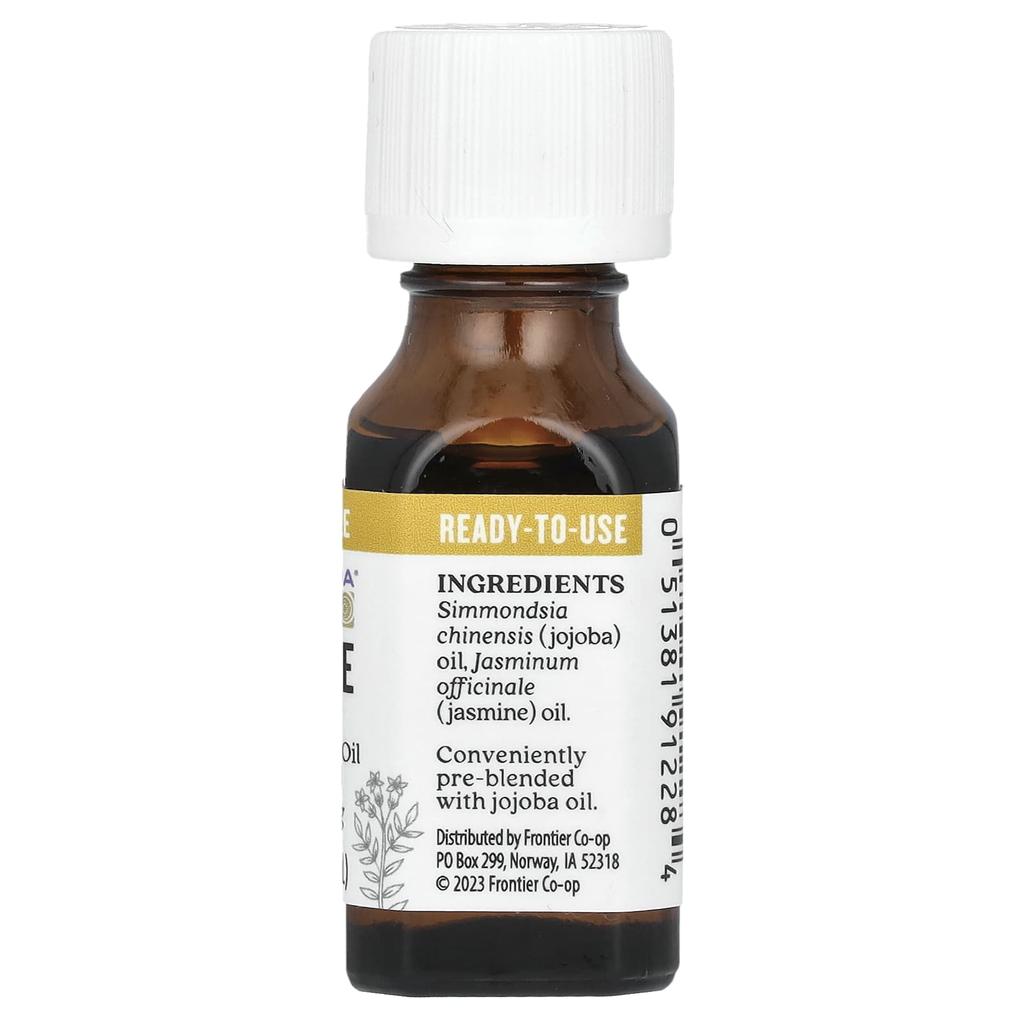 Aura Cacia Pure Essential Oils Jojoba Oil, Jasmine Absolute, 0.5 Fl Oz (15 Ml)