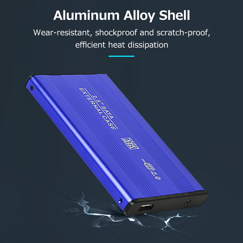 USB2.0 Портативный жесткий диск 2,5-дюймовый внешний корпус SATA HDD USB2.0 Корпус из алюминиевого сплава для