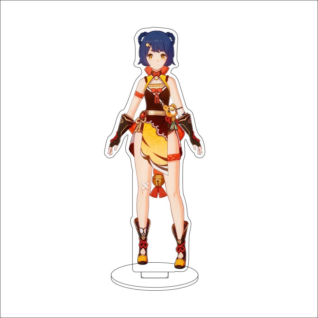 16CM Anime Genshin Impact Cosplay Acrylic Stand Ornaments Aether/Lumine/Paimon/Asmoday/Ronova  Figure Stand Halloween Gift