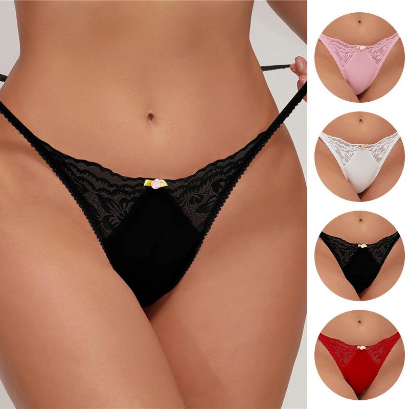 Women The United States Models Ladies Lace Thong Non-Marking Panties Comfortable Simple Europe